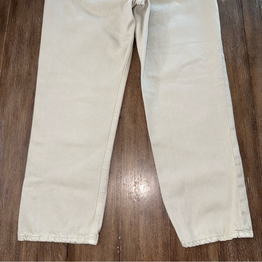 Old Navy Jean Slouchy High Rise Straight Leg 4 cream Tapered - Picture 9 of 9
